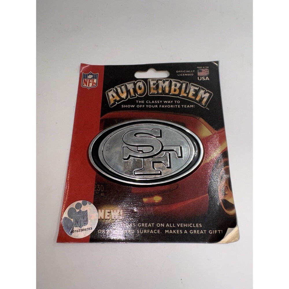 NFL San Francisco 49ers Plastic Chrome Emblem Decal Size Approx. 3.25 x 2.25in